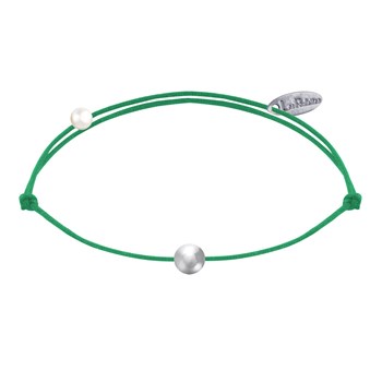 925 Zilveren Kleine Parel Schakel Armband - Groen