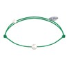 Bracelet Lien Petite Perle Blanche - Vert - vue V1