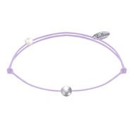 Bracelet Lien Petite Perle Argent - Violet clair
