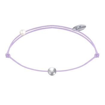925 Sterling Zilveren Kleine Parel Schakel Armband - Licht Violet