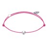 Bracelet Lien Petite Perle Argent - Fuchsia - vue V1