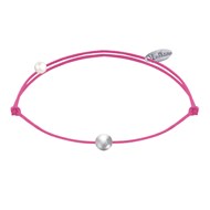 Bracelet Lien Petite Perle Argent - Fuchsia