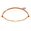 Bracelet Lien Petite Perle Blanche - Orange - vue V1