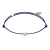 Bracelet Lien Petite Perle Argent - Bleu Navy - vue V1
