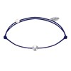 Bracelet Lien Petite Perle Argent 925 - Bleu Navy - vue V1