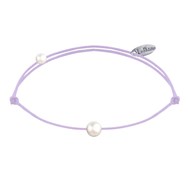 Bracelet Lien Petite Perle Blanche - Violet clair