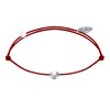 Bracelet Lien Petite Perle Argent - Rouge - vue V1
