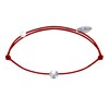 Bracelet Lien Petite Perle Argent 925 - Rouge - vue V1
