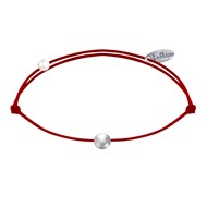 Bracelet Lien Petite Perle Argent 925 - Rouge