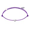 Bracelet Lien Petite Perle Argent - Violet - vue V1