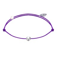 Bracelet Lien Petite Perle Argent - Violet