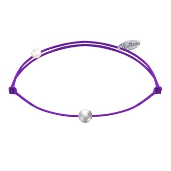 925 Sterling Zilveren Kleine Parel Schakel Armband - Violet