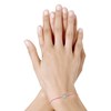Bracelet Lien Argent 925 Médaille Porte Chance et Strass - Classics - Fuchsia - vue V2