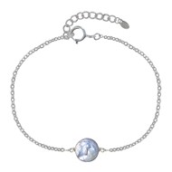 Bracelet Argent Perle de Nacre Plate