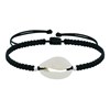 Bracelet Argent 925 Cauris Lien Tréssé - Noir - vue V1