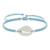 Bracelet Argent Cauris Lien Tréssé - Bleu ciel - vue V1