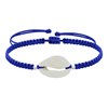 Bracelet Argent 925 Cauris Lien Tréssé - Bleu - vue V1
