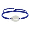 Bracelet Argent Cauris Lien Tréssé - Bleu - vue V1