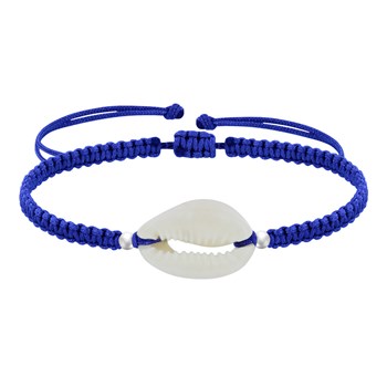 925 Zilveren Armband Cauris Gevlochten Schakel - Blauw