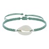 Bracelet Argent 925 Cauris Lien Tréssé - Bleu Vert - vue V1
