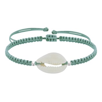 925 Zilveren Armband Cauris Gevlochten Schakel - Blauw Groen