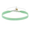 Bracelet Lien Tissé Blanc Flèches Jaune Fluo et Vertes - vue V1