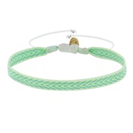 Bracelet Lien Tissé Blanc Flèches Jaune Fluo et Vertes