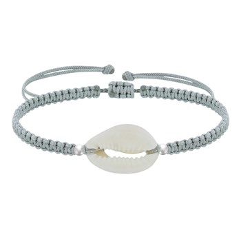 Zilveren Armband 925 Cauris Gevlochten Schakel - Licht Grijs