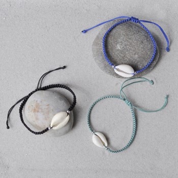 Zilveren Armband 925 Cauris Gevlochten Schakel - Licht Grijs