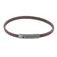 Bracelet Homme Tresse en Coton Chocolat - taille 20 cm