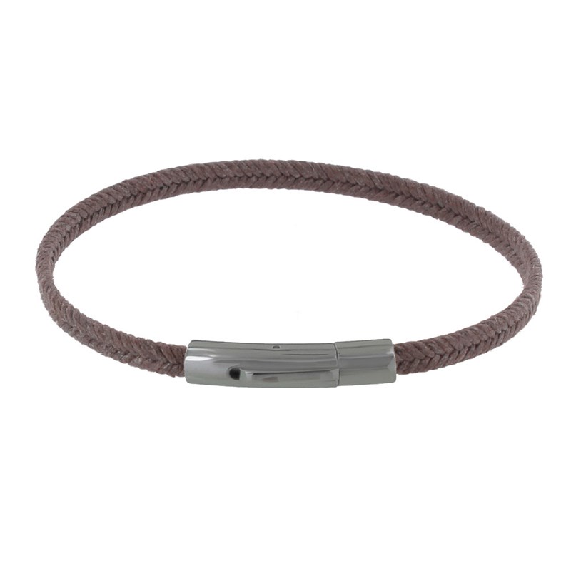 Bracelet Homme Tresse en Coton Chocolat - taille 20 cm