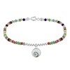 Bracelet Argent 925 Perles Facettées Multicolores Oeil de Sainte Lucie Rond - vue V1