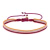 Bracelet Lien Tissé Bandes Rose Argenté et Orange - vue V1