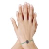 Bracelet Trèfle Nacre Grise et Perles d'Argent 925 - Classics - Vert - vue V2