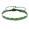 Bracelet Lien Tissé Vert Losanges et Croix Blanches - vue V1