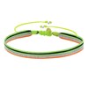 Bracelet Lien Tissé Bandes Vert Fluo Argenté et Orange Fluo - vue V1