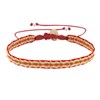 Bracelet Lien Tissé Rouge Losanges Oranges et Dorés - vue V1