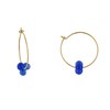 Boucles d'Oreilles Créoles Laiton Fermée et Bouquet de Perles de Verre - vue V1