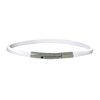 Bracelet Femme Cuir Simple Plat Fermoir Acier Inoxydable - Blanc - vue V1