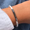 Bracelet Femme Cuir Simple Plat Fermoir Acier Inoxydable - Blanc - vue V3