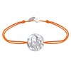 Bracelet Lien Médaille de Nacre Ronde Vierge à l'Enfant - Orange - vue V1