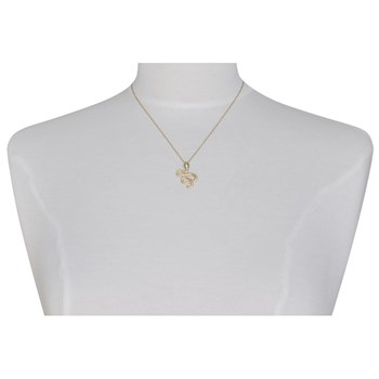 Vergulde slang met groene ogen hanger