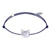 Bracelet Lien Tête de Chat en Nacre - Bleu Navy - vue V1