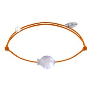 Bracelet Lien Petit Poisson en Nacre - Orange