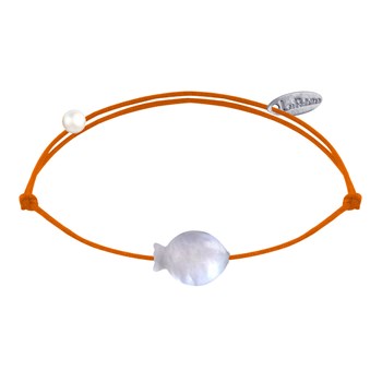 Kleine parelmoer vis schakelarmband - Oranje