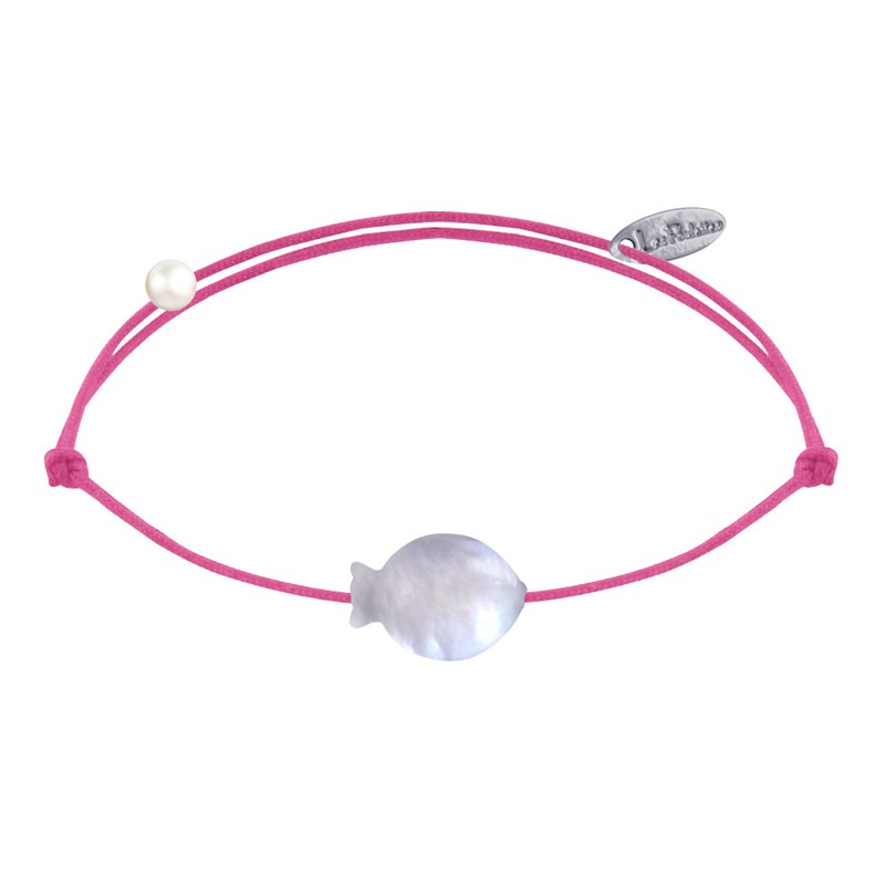 Bracelet Lien Petit Poisson en Nacre - Fuchsia