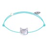 Bracelet Lien Tête de Chat en Nacre - Turquoise - vue V1