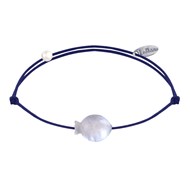 Bracelet Lien Petit Poisson en Nacre - Bleu Navy