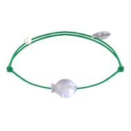 Bracelet Lien Petit Poisson en Nacre - Vert