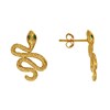 Boucles d'Oreilles Plaqué Or Serpent aux Yeux Verts - vue V1